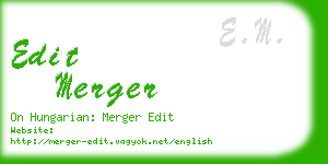 edit merger business card